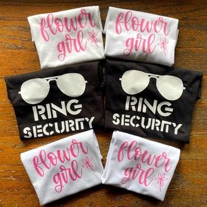 Set (2) ring bearer and flower girl tshirts